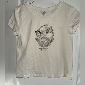 Brandy Melville Off White Fairy "Where Do You Go My Love?" Tee